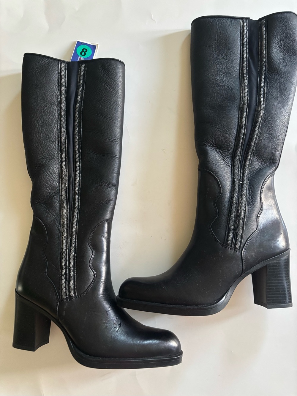 Monna Lisa Black Women's Knee-High Block Heel Boots